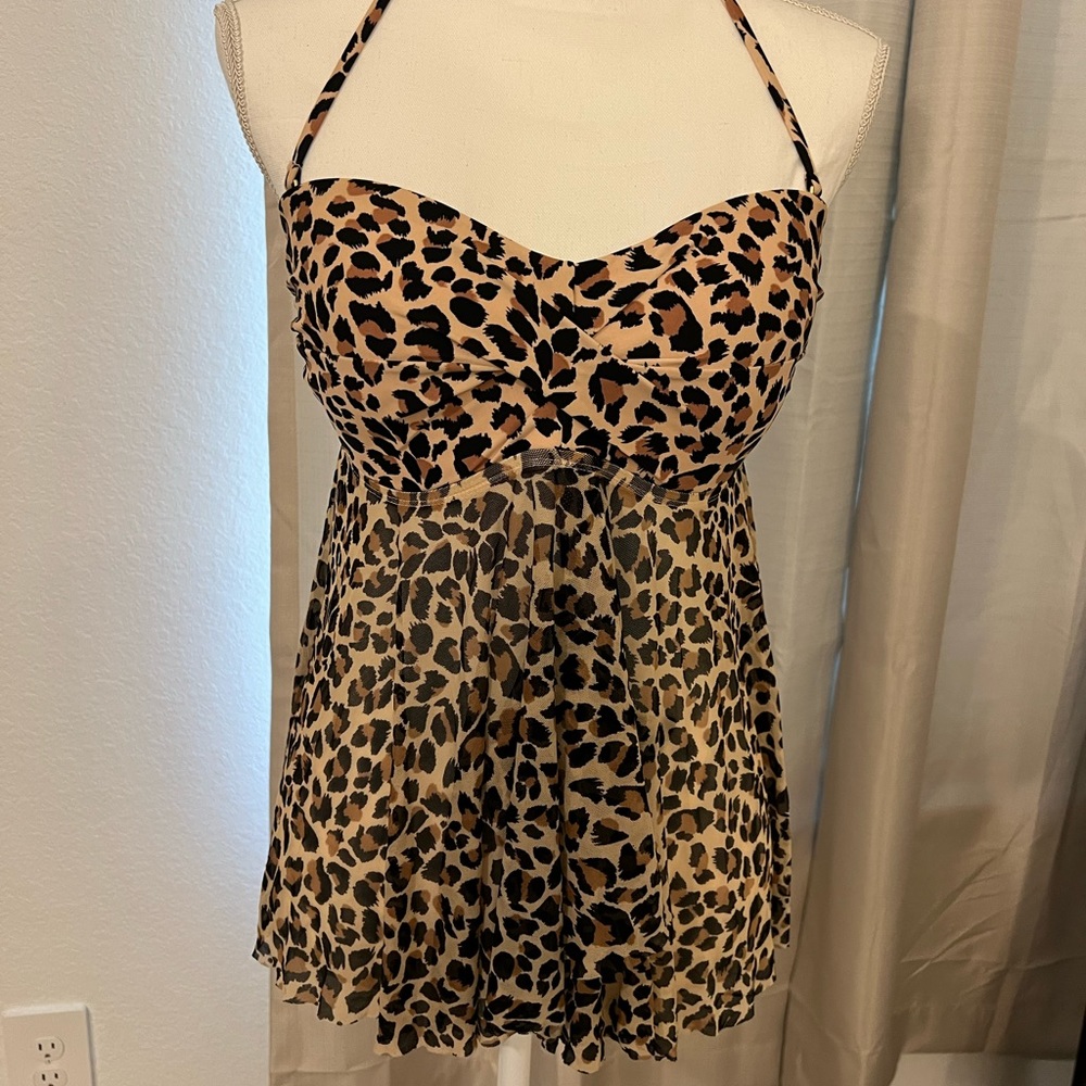 Twist Front Bandeau Flyaway Tankini